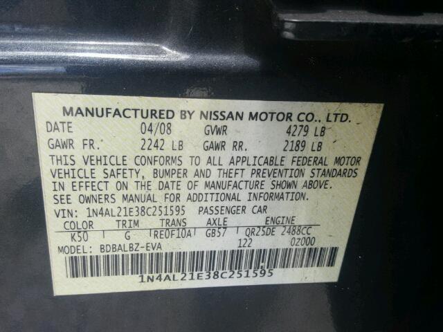 1N4AL21E38C251595 2008 Nissan Altima 2.5