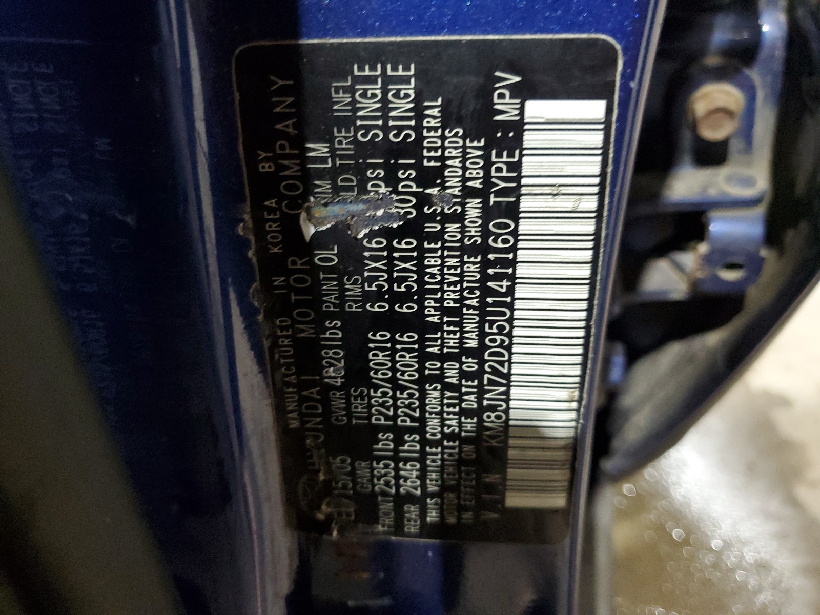 KM8JN72D95U141160 2005 Hyundai Tucson Gls