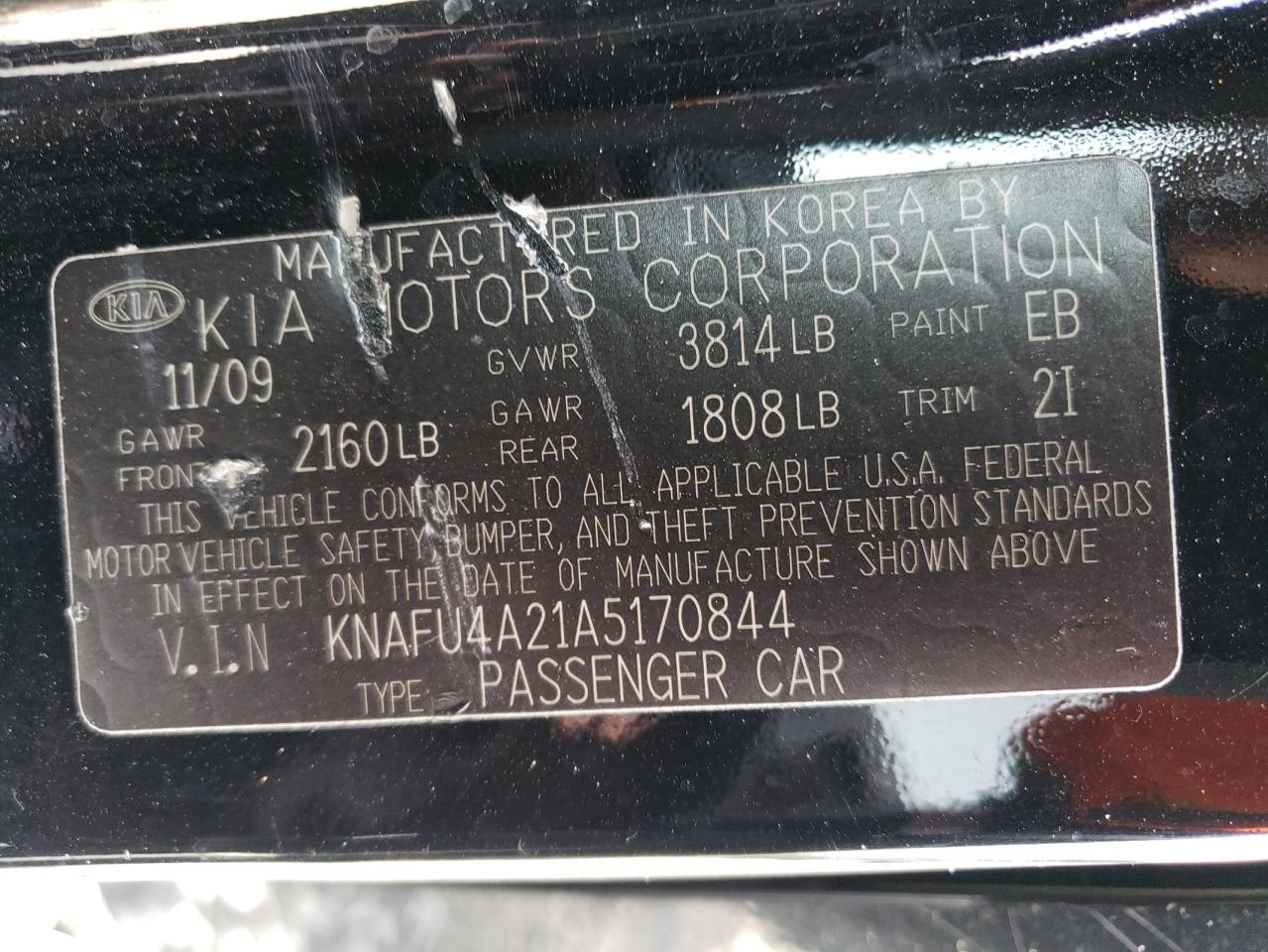 2010 Kia Forte Ex VIN: KNAFU4A21A5170844 Lot: 80645063
