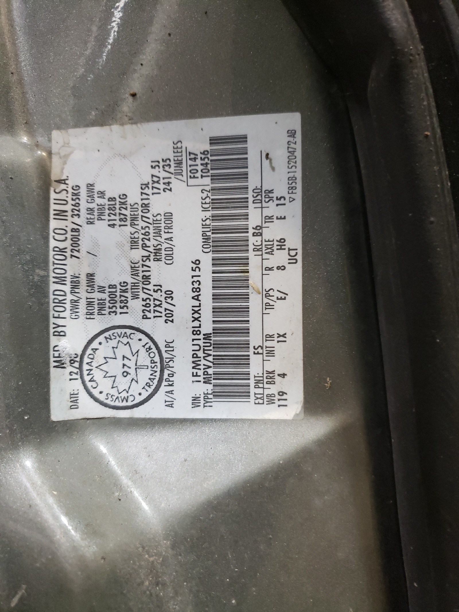 1FMPU18LXXLA83156 1999 Ford Expedition