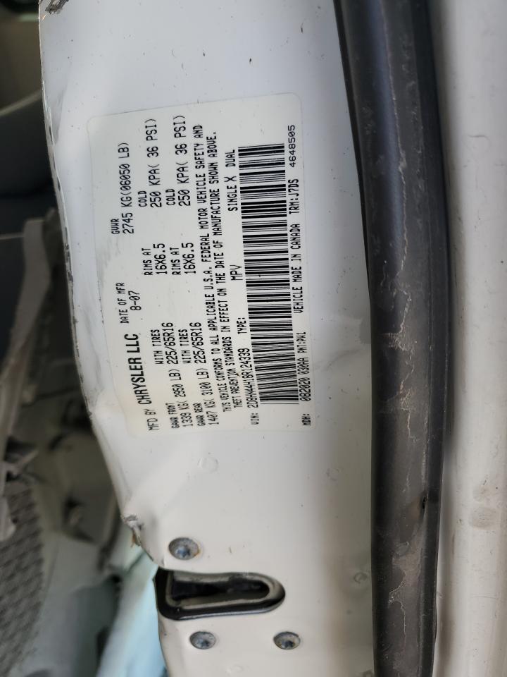 2008 Dodge Grand Caravan Se VIN: 2D8HN44H18R124339 Lot: 63125394