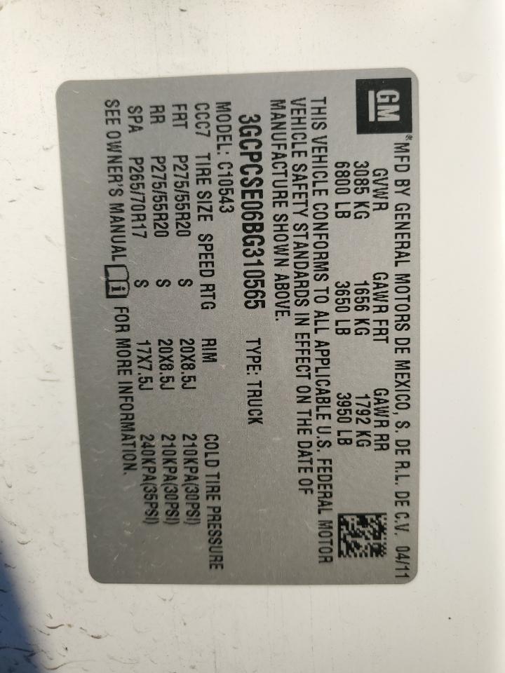 2011 Chevrolet Silverado C1500 Lt VIN: 3GCPCSE06BG310565 Lot: 38804184