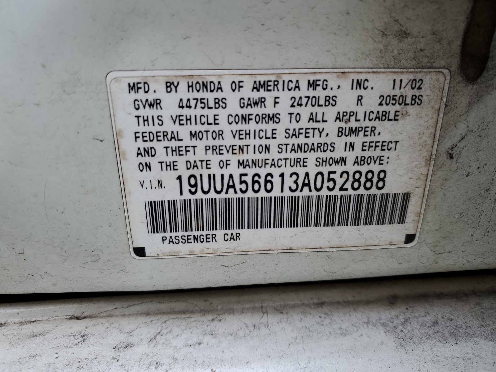 19UUA56613A052888 2003 Acura 3.2Tl