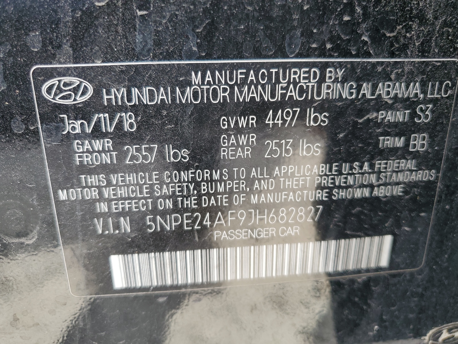 5NPE24AF9JH682827 2018 Hyundai Sonata Se