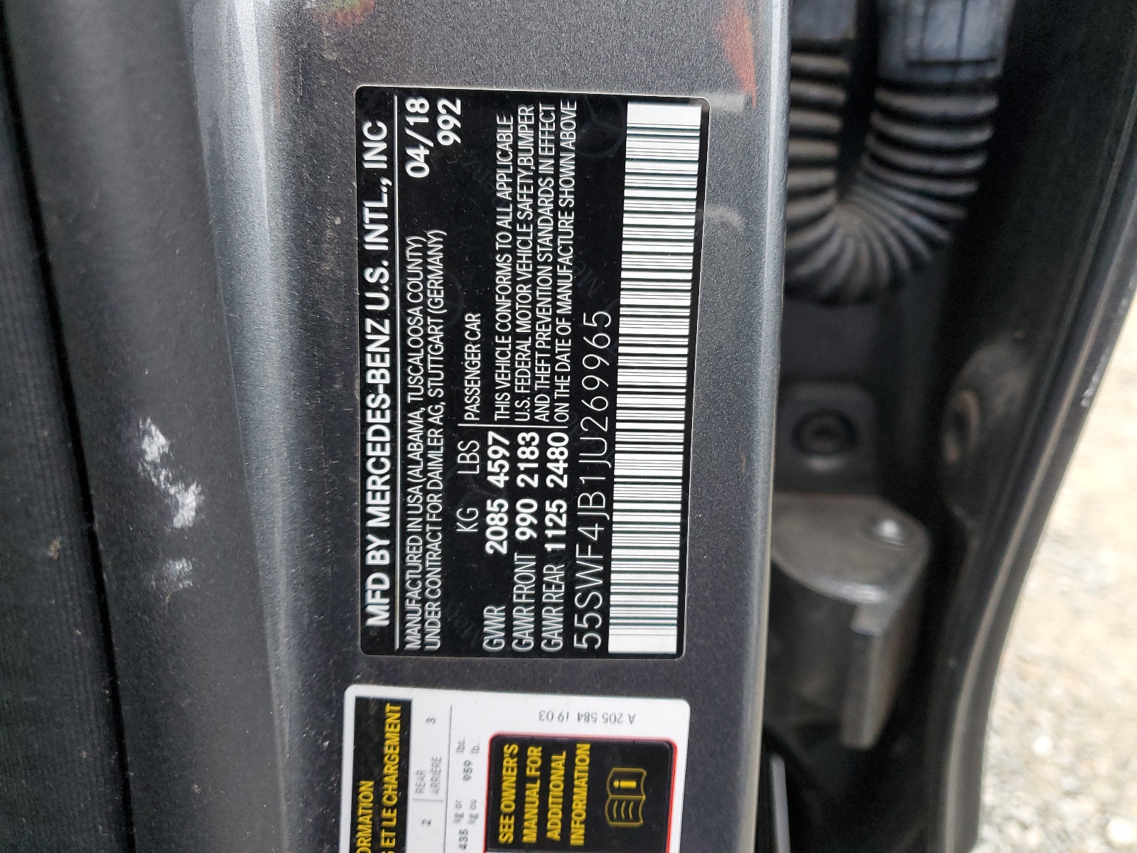 55SWF4JB1JU269965 2018 Mercedes-Benz C 300