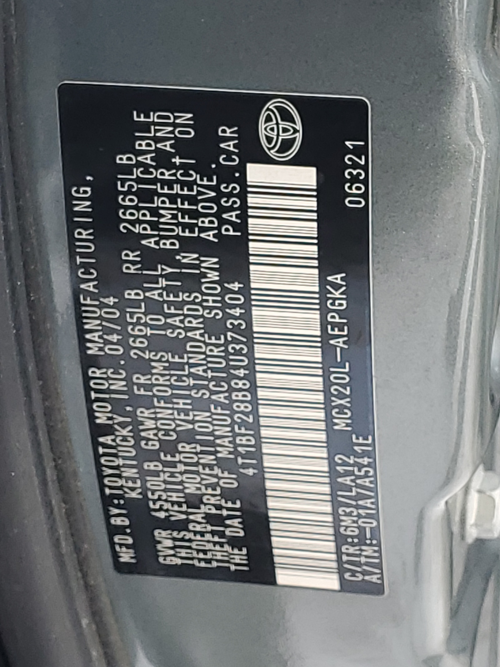 4T1BF28B84U373404 2004 Toyota Avalon Xl