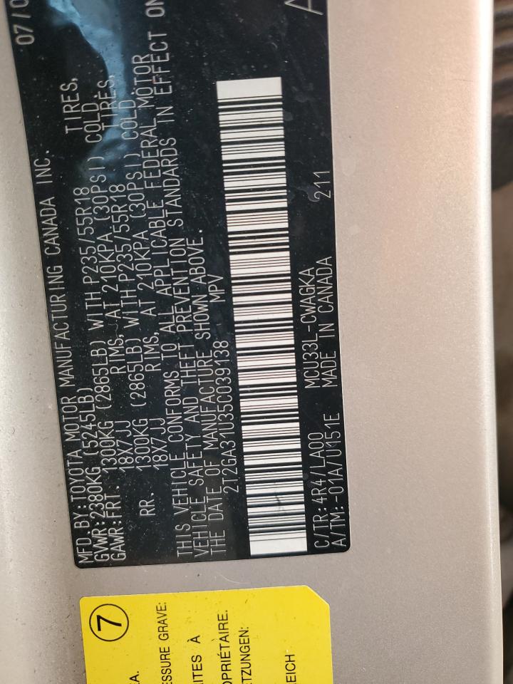 2005 Lexus Rx 330 VIN: 2T2GA31U35C039138 Lot: 79835204