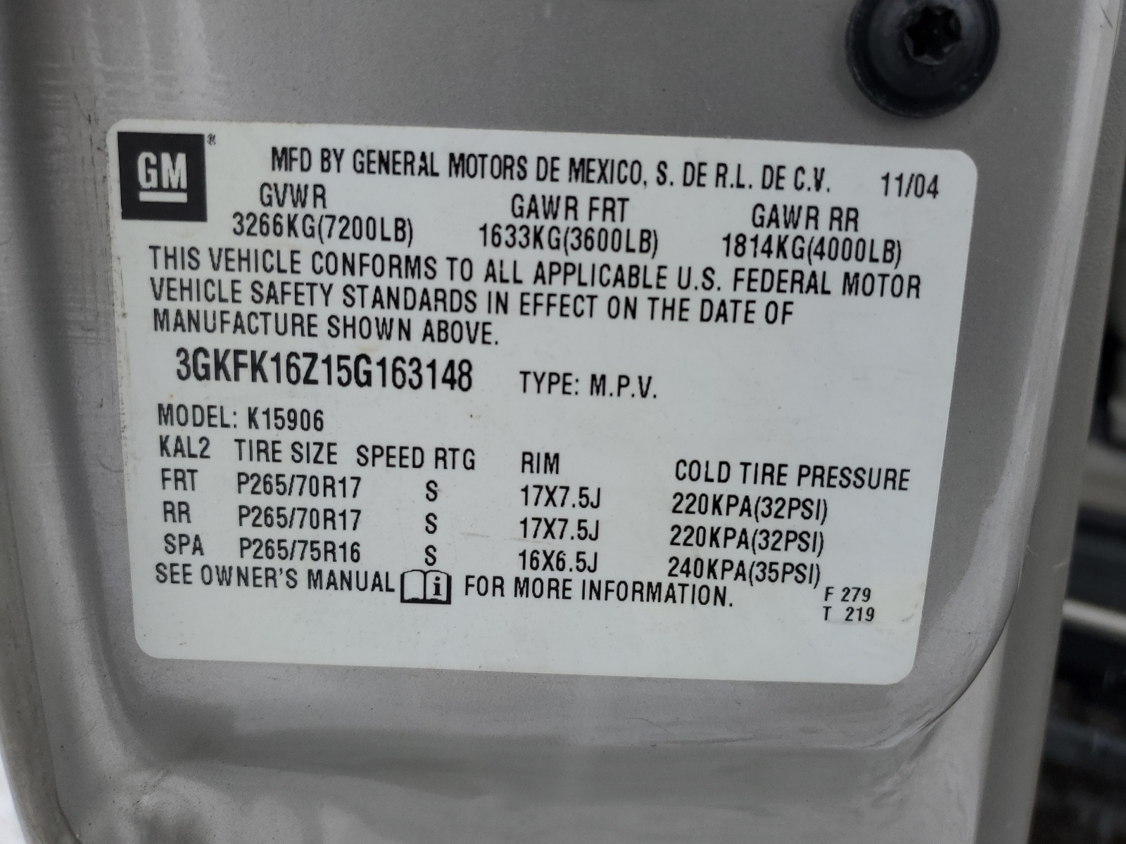 3GKFK16Z15G163148 2005 GMC Yukon Xl K1500