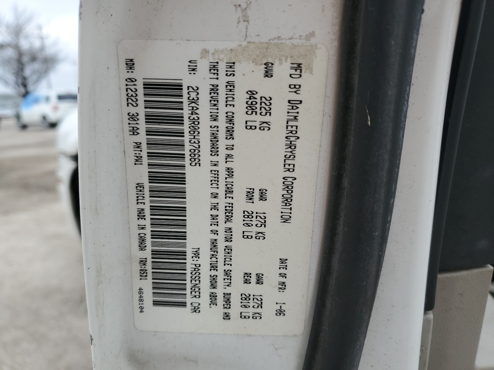 2C3KA43R06H376665 2006 Chrysler 300