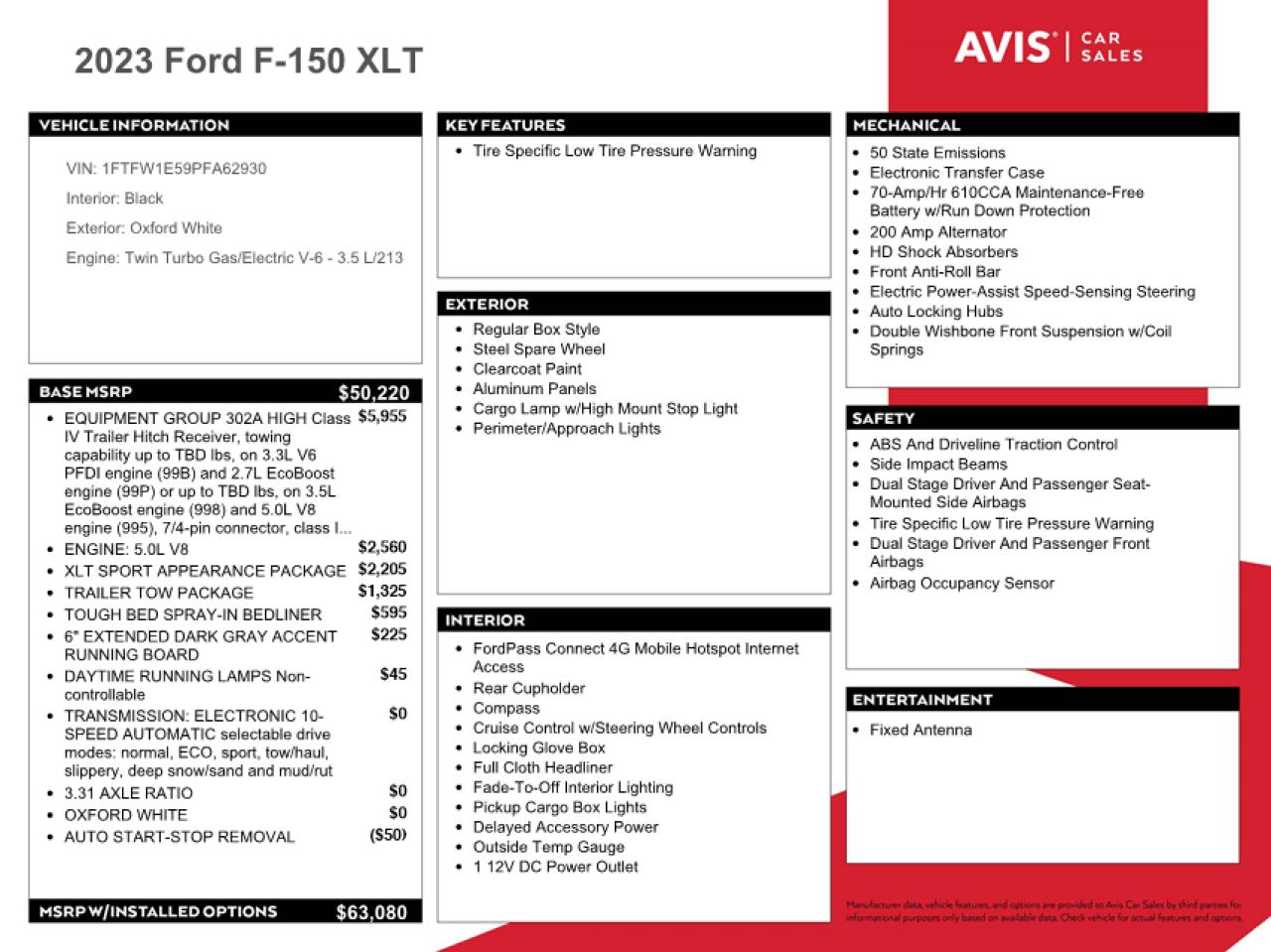 1FTFW1E59PFA62930 2023 Ford F150 Supercrew