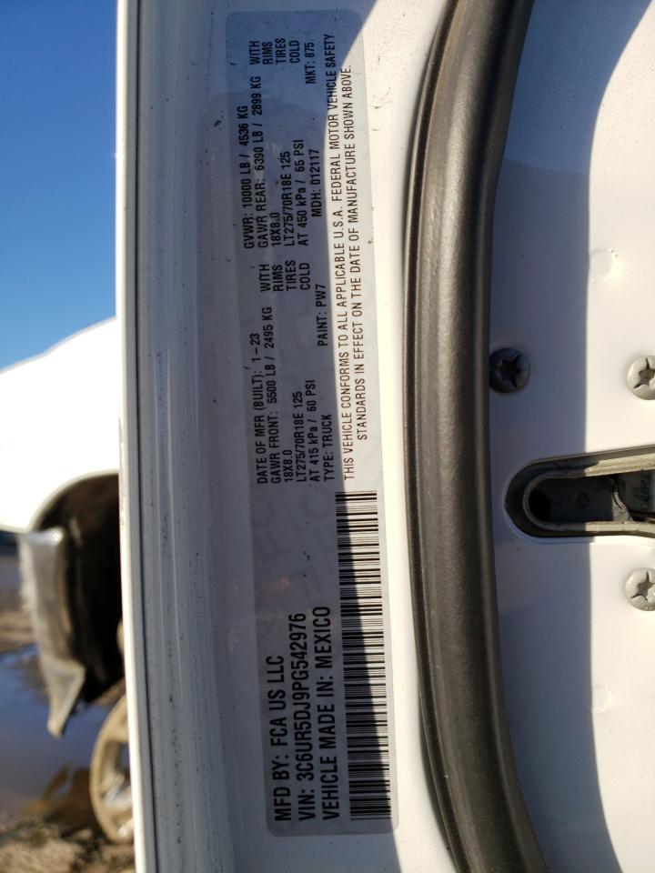 2023 Ram 2500 Big Horn VIN: 3C6UR5DJ9PG542976 Lot: 81424813