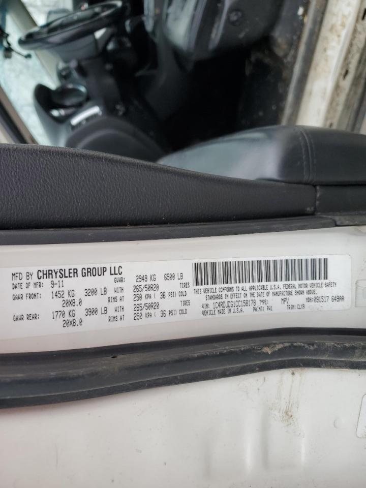 2012 Dodge Durango Crew VIN: 1C4RDJDG1CC158178 Lot: 48413784