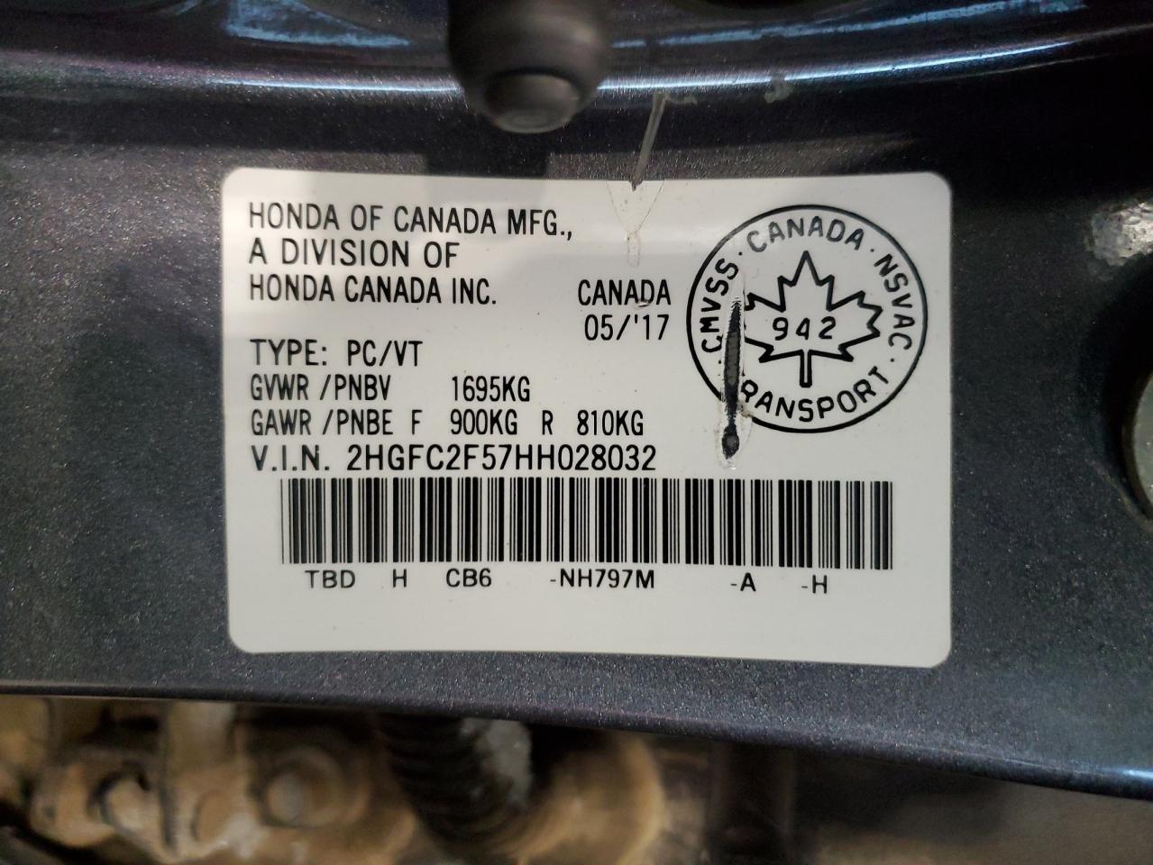 2HGFC2F57HH028032 2017 Honda Civic Lx 2HGFC2F57HH028032 2017 Honda Civic Lx