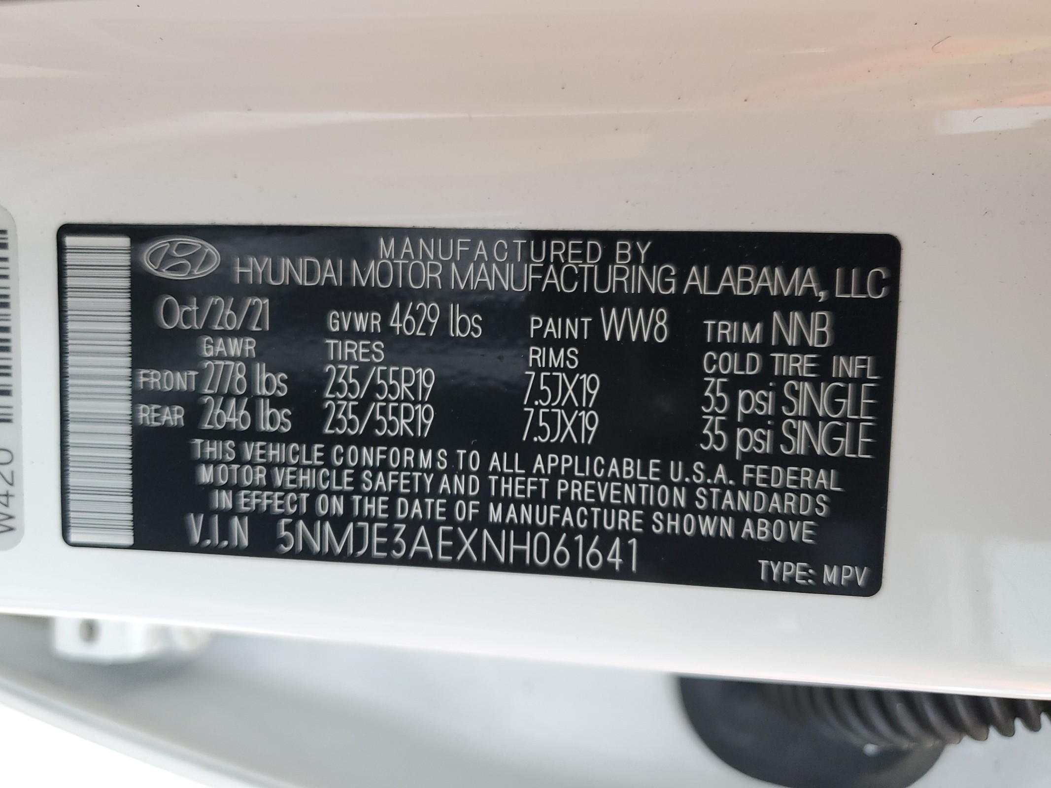 5NMJE3AEXNH061641 2022 Hyundai Tucson Limited