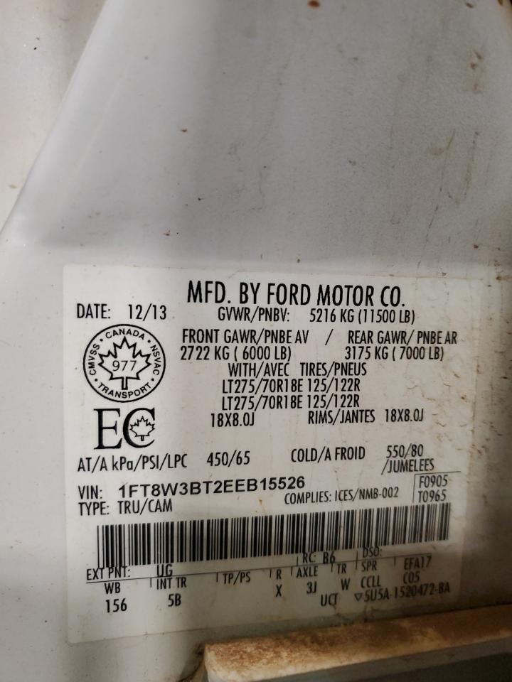 1FT8W3BT2EEB15526 2014 Ford F350 Super Duty