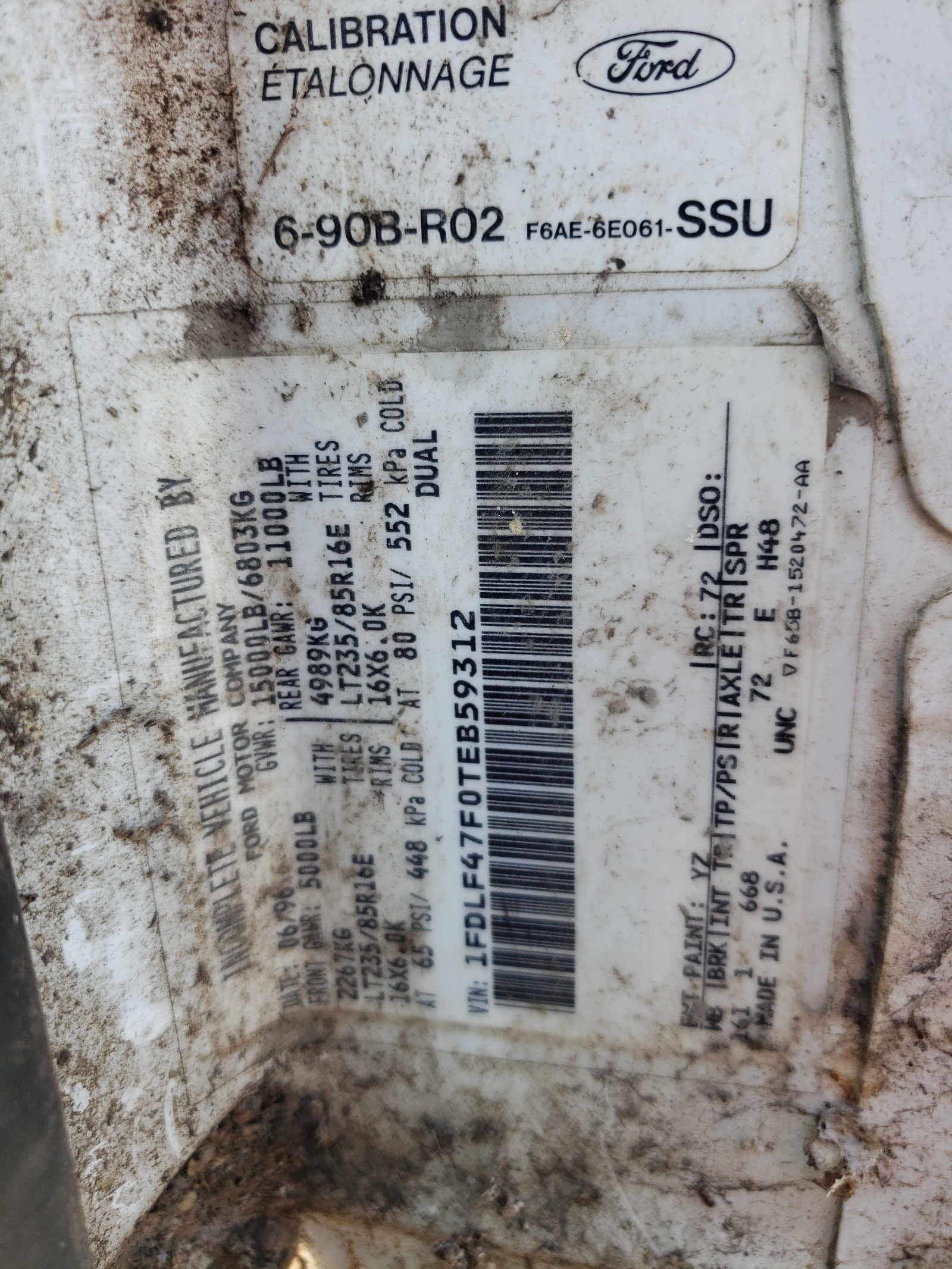 1FDLF47F0TEB59312 1996 Ford F Super Duty