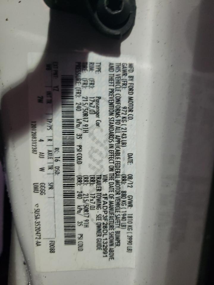 2013 Ford Focus Se VIN: 1FADP3F28DL132991 Lot: 64478204