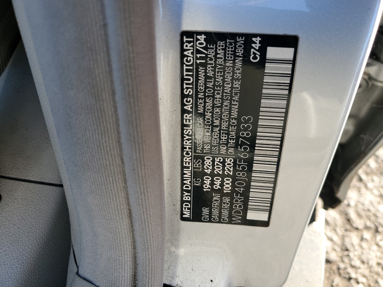 WDBRF40J85F657833 2005 Mercedes-Benz C 230K Sport Sedan