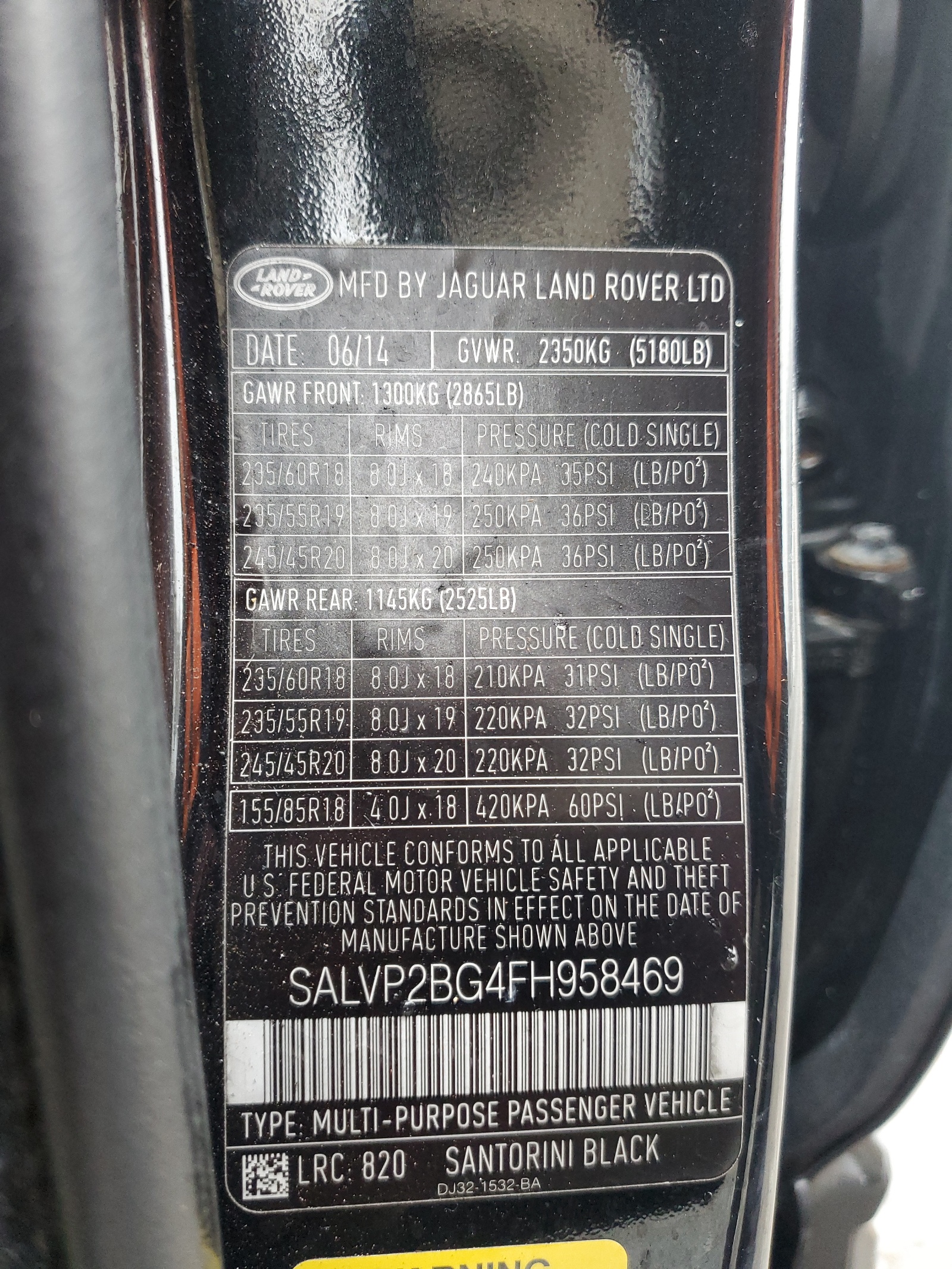 SALVP2BG4FH958469 2015 Land Rover Range Rover Evoque Pure Plus