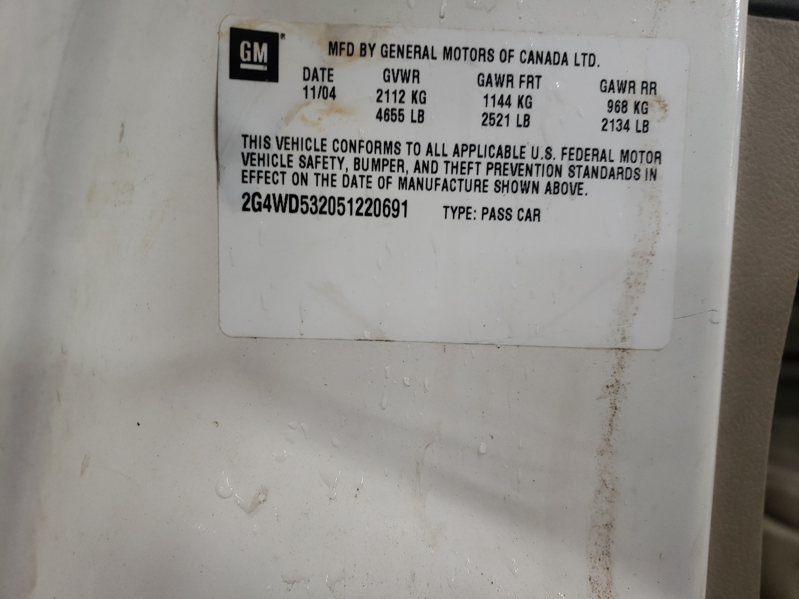 2G4WD532051220691 2005 Buick Lacrosse Cxl