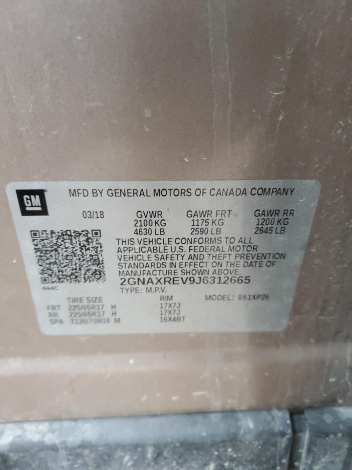 2018 Chevrolet Equinox Ls VIN: 2GNAXREV9J6312665 Lot: 82925963