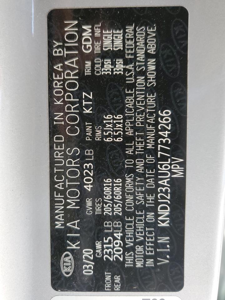 2020 Kia Soul Lx VIN: KNDJ23AU6L7734266 Lot: 38781174