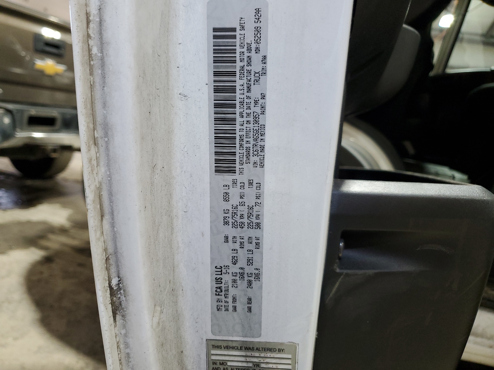 3C6TRVAG5GE130957 2016 Ram Promaster 1500 1500 Standard