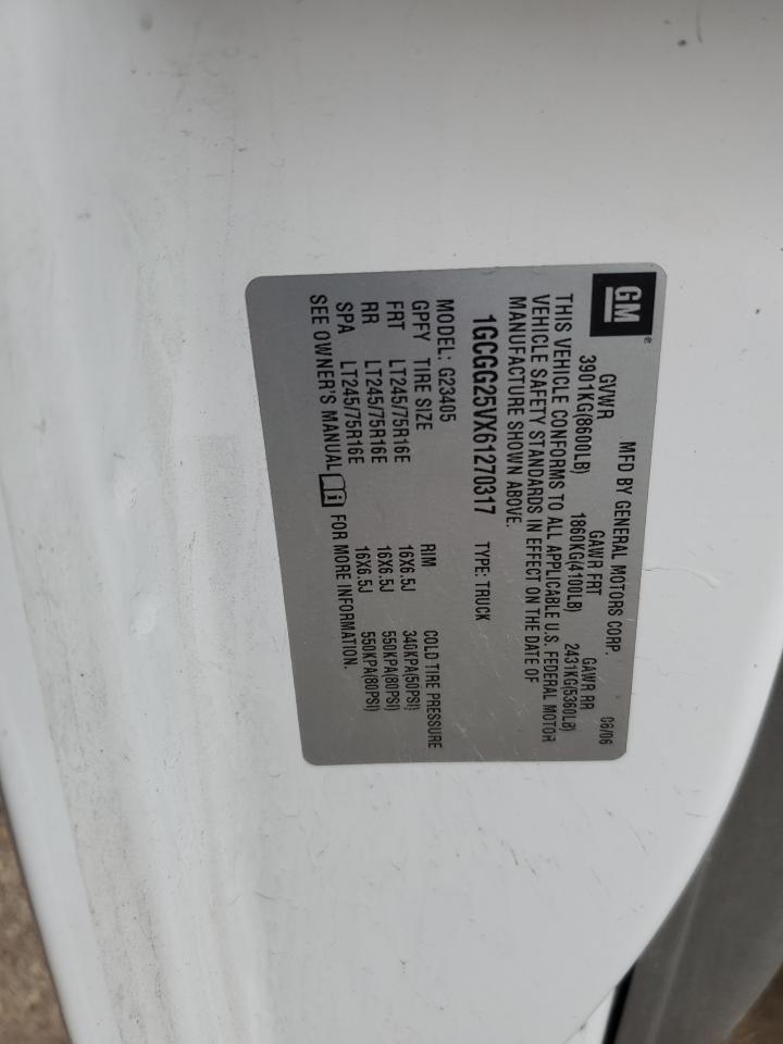 2006 Chevrolet Express G2500 VIN: 1GCGG25VX61270317 Lot: 64748054