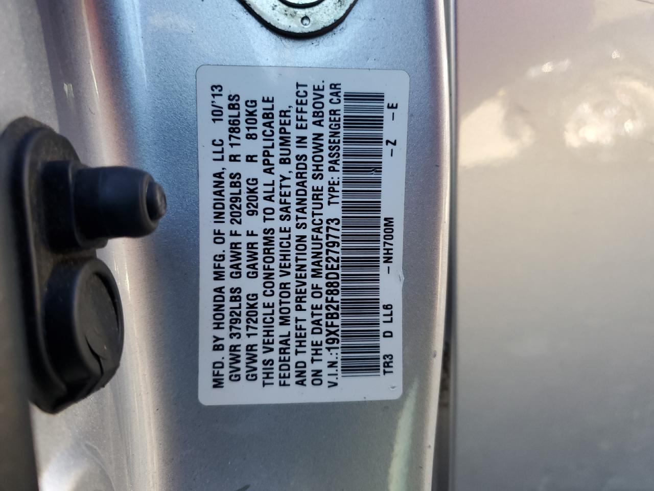 2013 Honda Civic Ex VIN: 19XFB2F88DE279773 Lot: 37965534