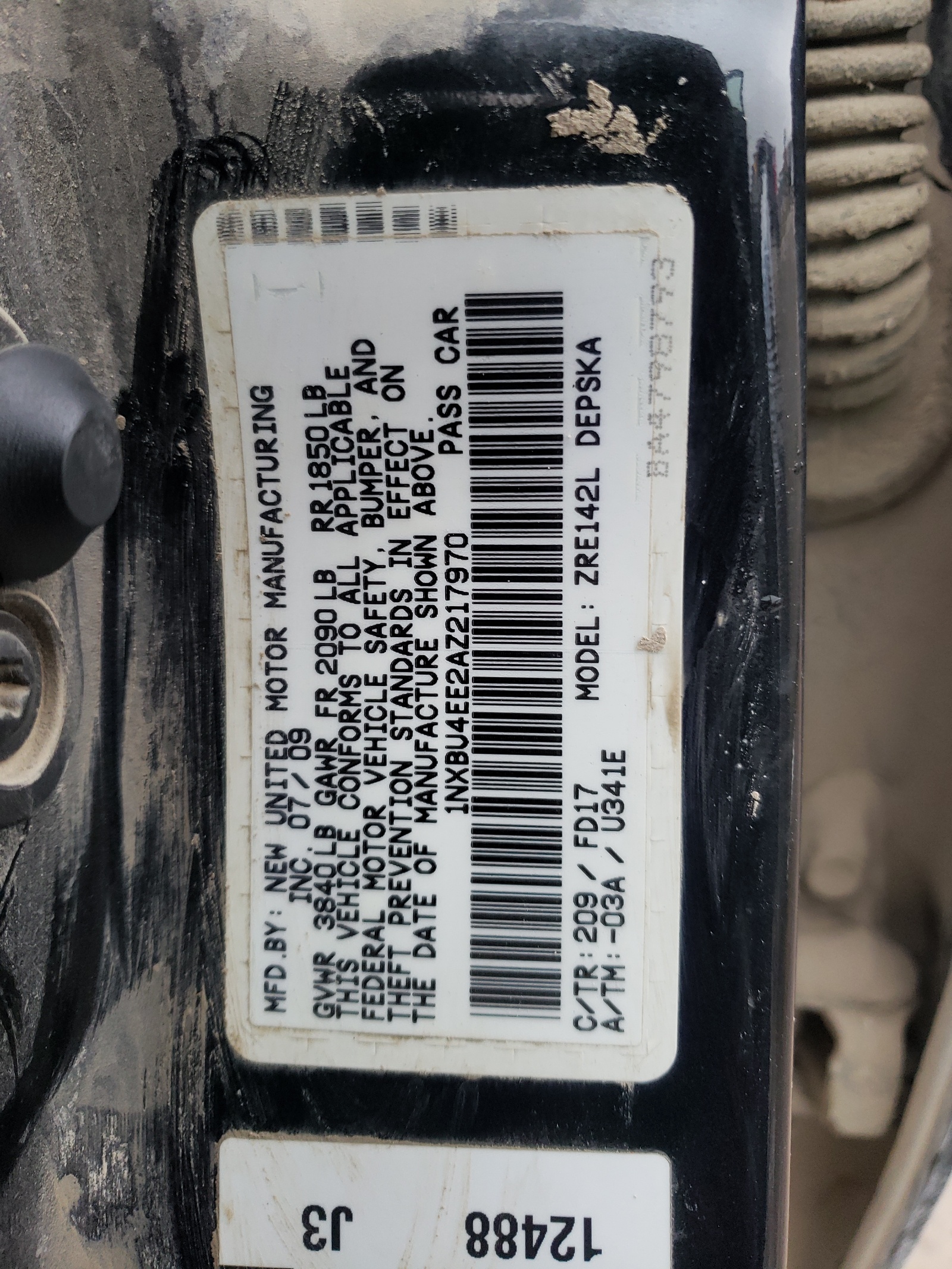 1NXBU4EE2AZ217970 2010 Toyota Corolla Base