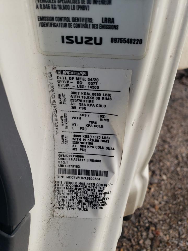 2020 Isuzu Npr Hd VIN: 54DC4W1B2LS800534 Lot: 74836184