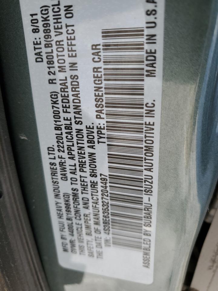 2002 Subaru Legacy L VIN: 4S3BE635327204497 Lot: 39274614