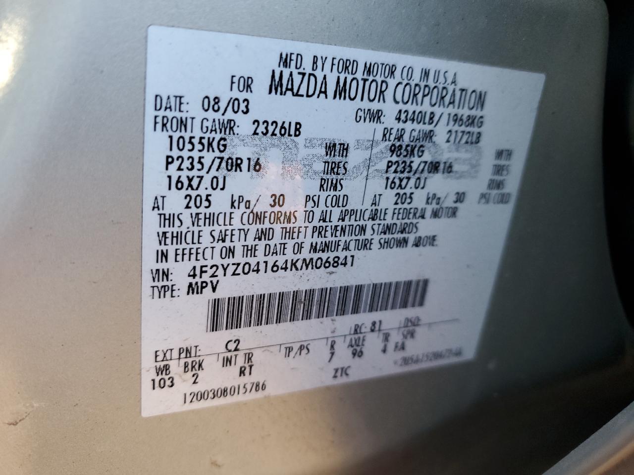 2004 Mazda Tribute - Image 13