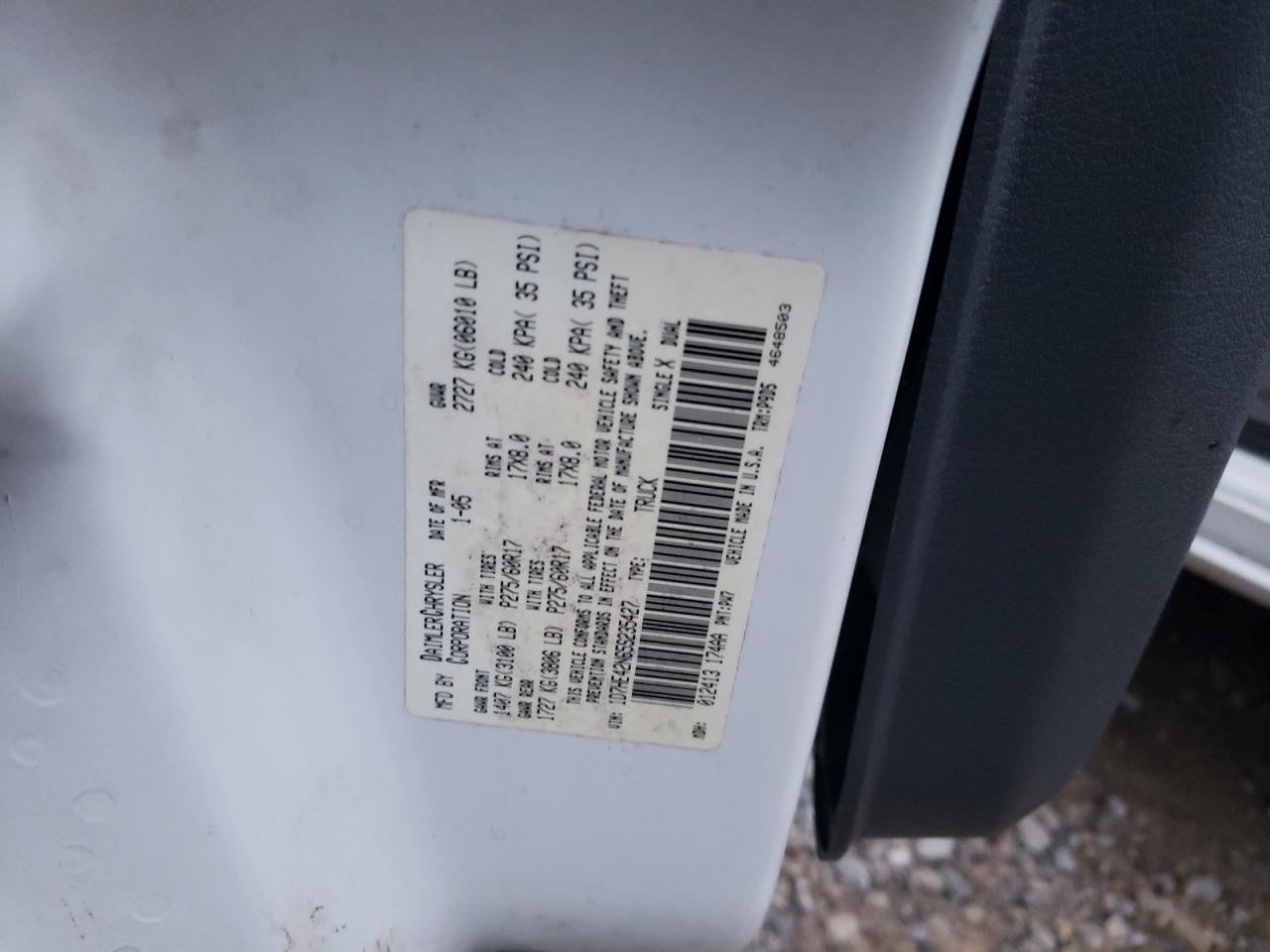 2005 Dodge Dakota Slt VIN: 1D7HE42N65S235427 Lot: 56974215