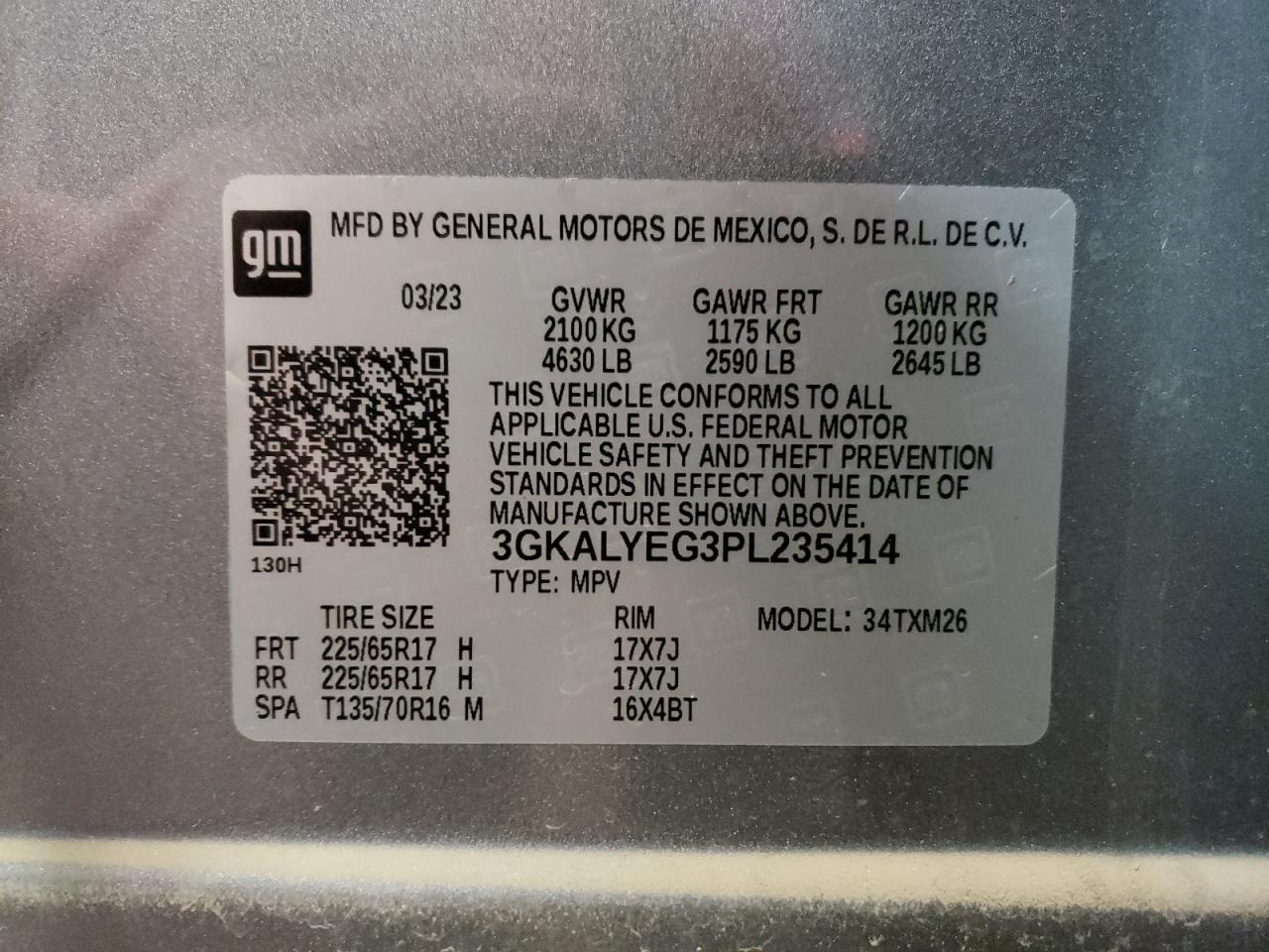 3GKALYEG3PL235414 2023 GMC Terrain At4