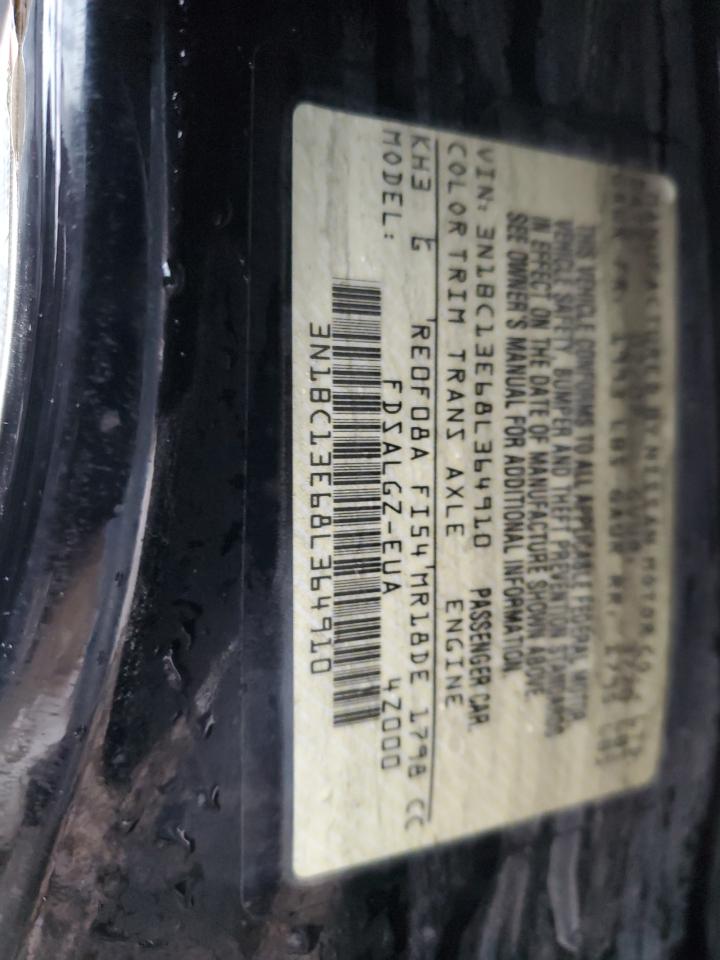 2008 Nissan Versa S VIN: 3N1BC13E68L364910 Lot: 80801785