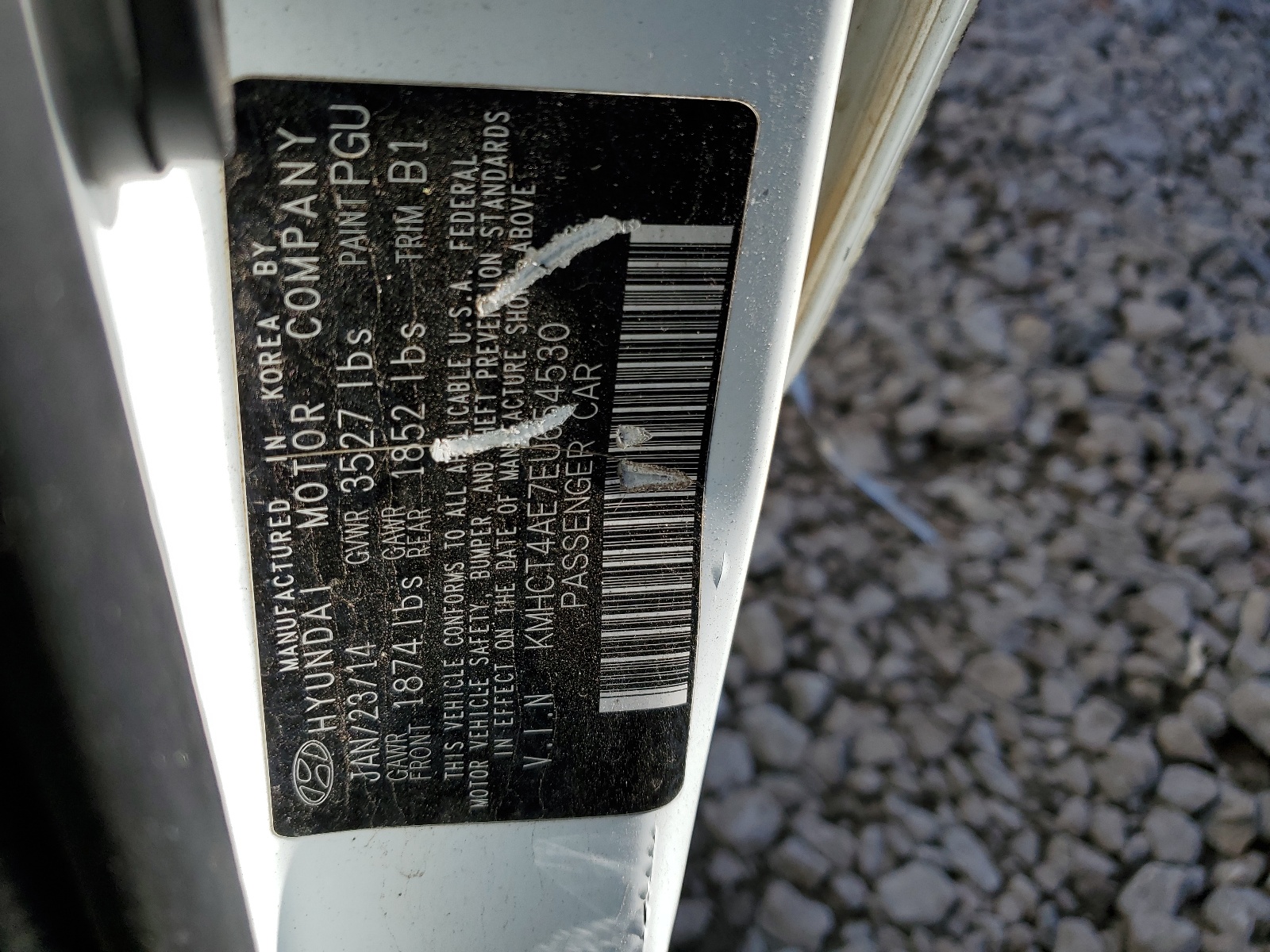 KMHCT4AE7EU654530 2014 Hyundai Accent Gls