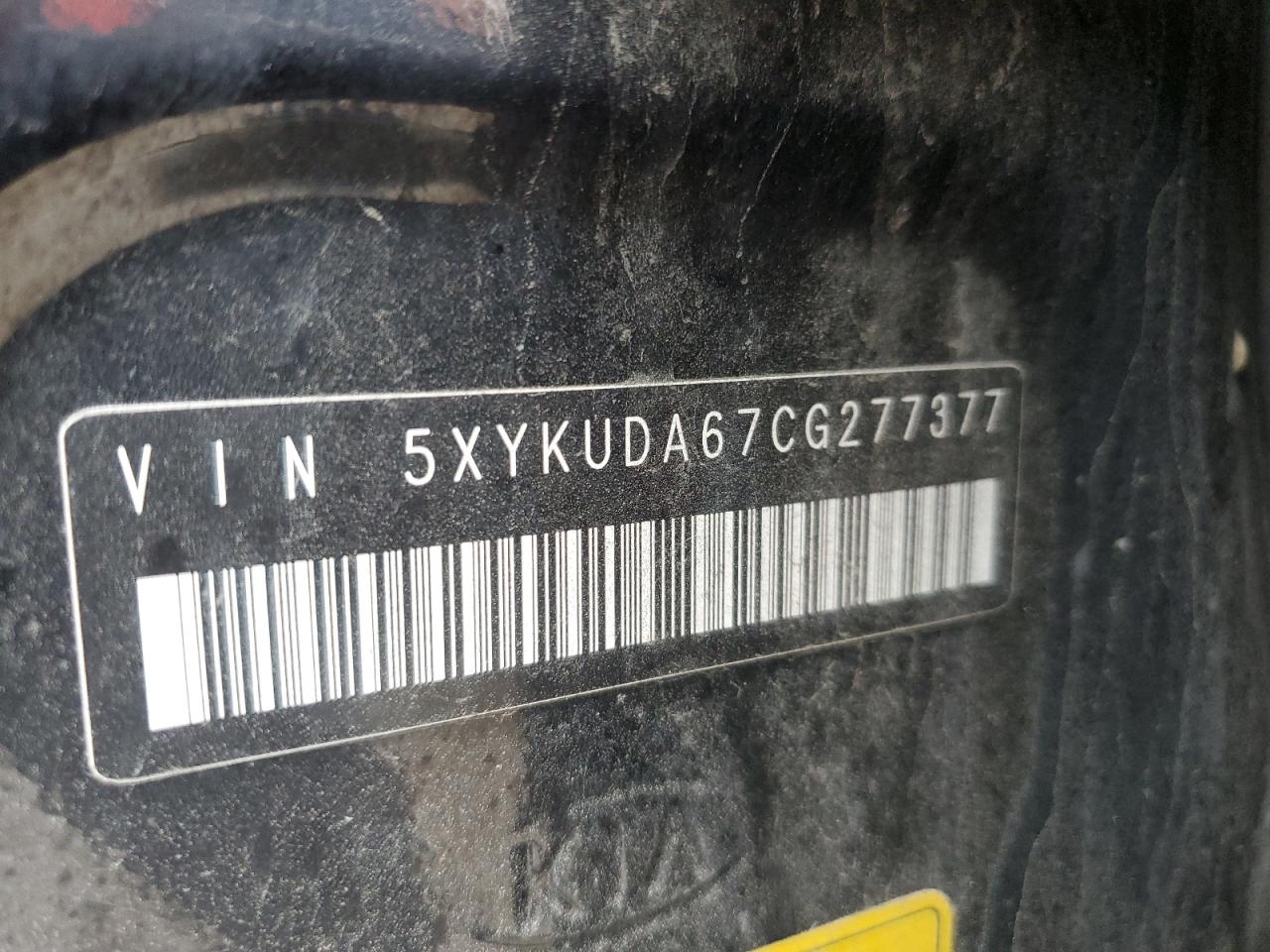 5XYKUDA67CG277377 2012 Kia Sorento Ex