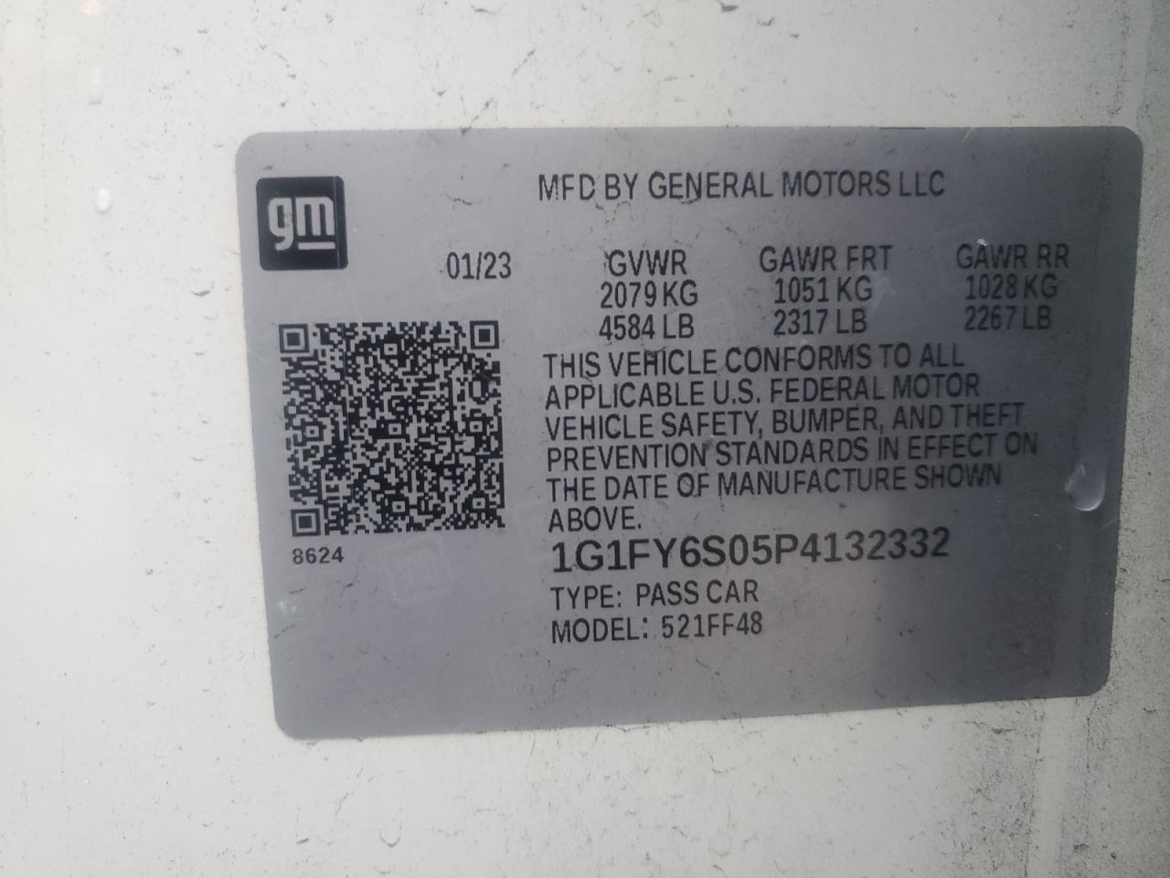 1G1FY6S05P4132332 2023 Chevrolet Bolt Euv Lt