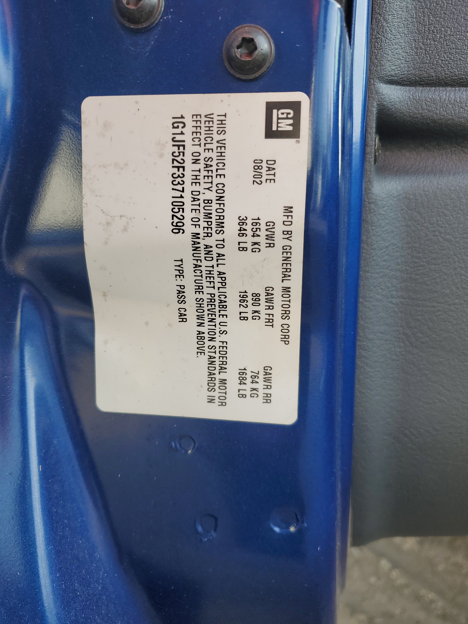 1G1JF52F337105296 2003 Chevrolet Cavalier Ls