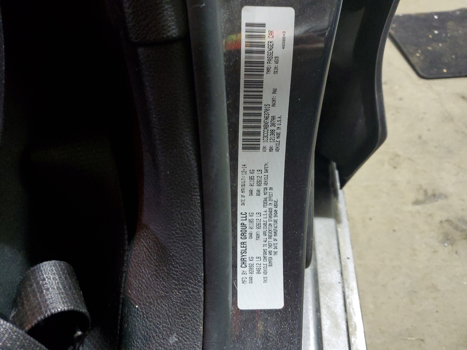 1C3CCCABXFN637015 2015 Chrysler 200 Limited