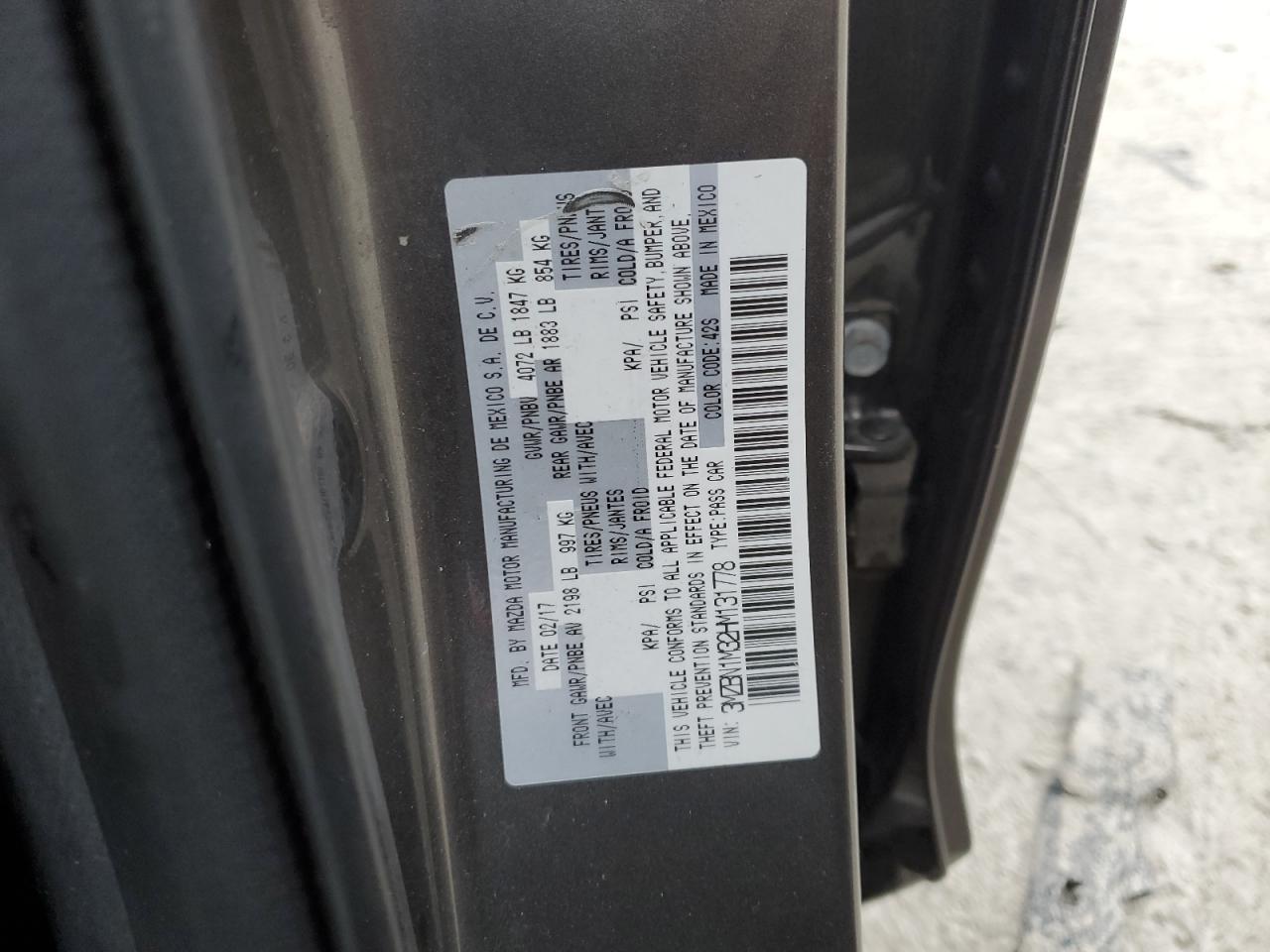 2017 Mazda 3 Grand Touring VIN: 3MZBN1M32HM131778 Lot: 77866794