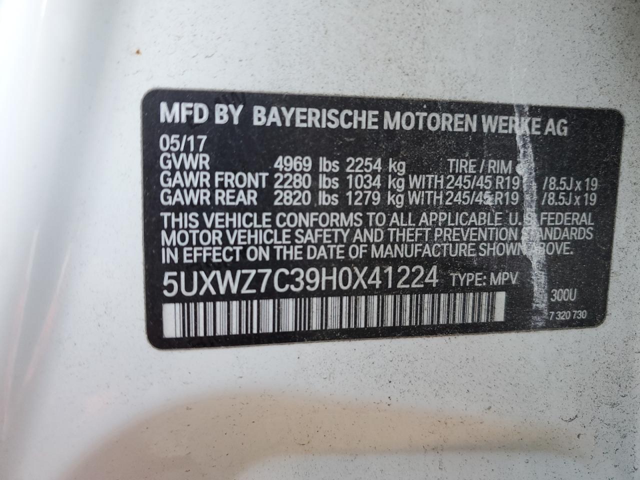 5UXWZ7C39H0X41224 2017 BMW X3 - Image 13