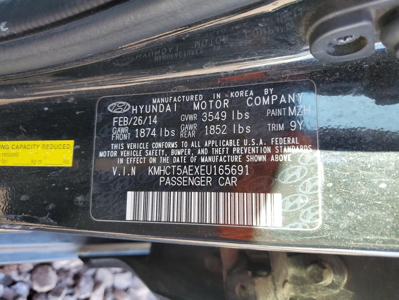 2014 Hyundai Accent Gls VIN: KMHCT5AEXEU165691 Lot: 82119933