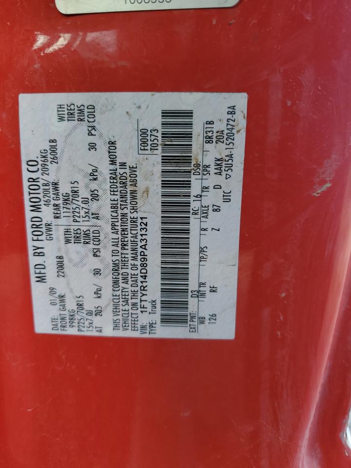 2009 Ford Ranger Super Cab VIN: 1FTYR14D89PA31321 Lot: 39063754