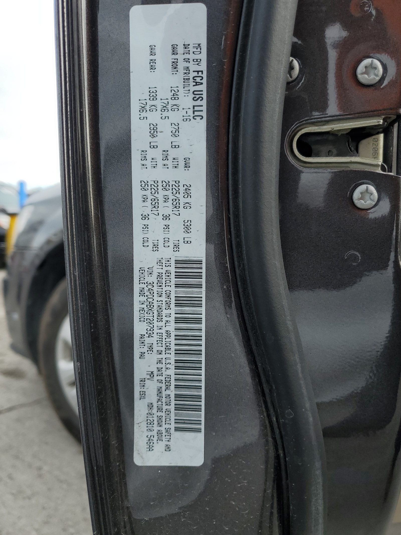 3C4PDCABXGT207934 2016 Dodge Journey Se