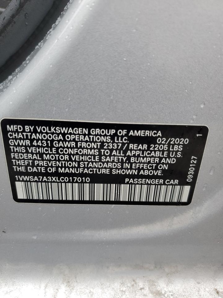 1VWSA7A3XLC017010 2020 Volkswagen Passat Se