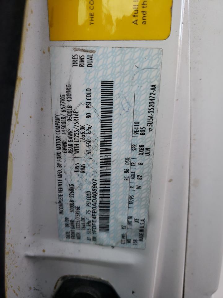 2010 Ford Econoline E450 Super Duty Cutaway Van VIN: 1FDFE4FP0ADA05907 Lot: 82754623