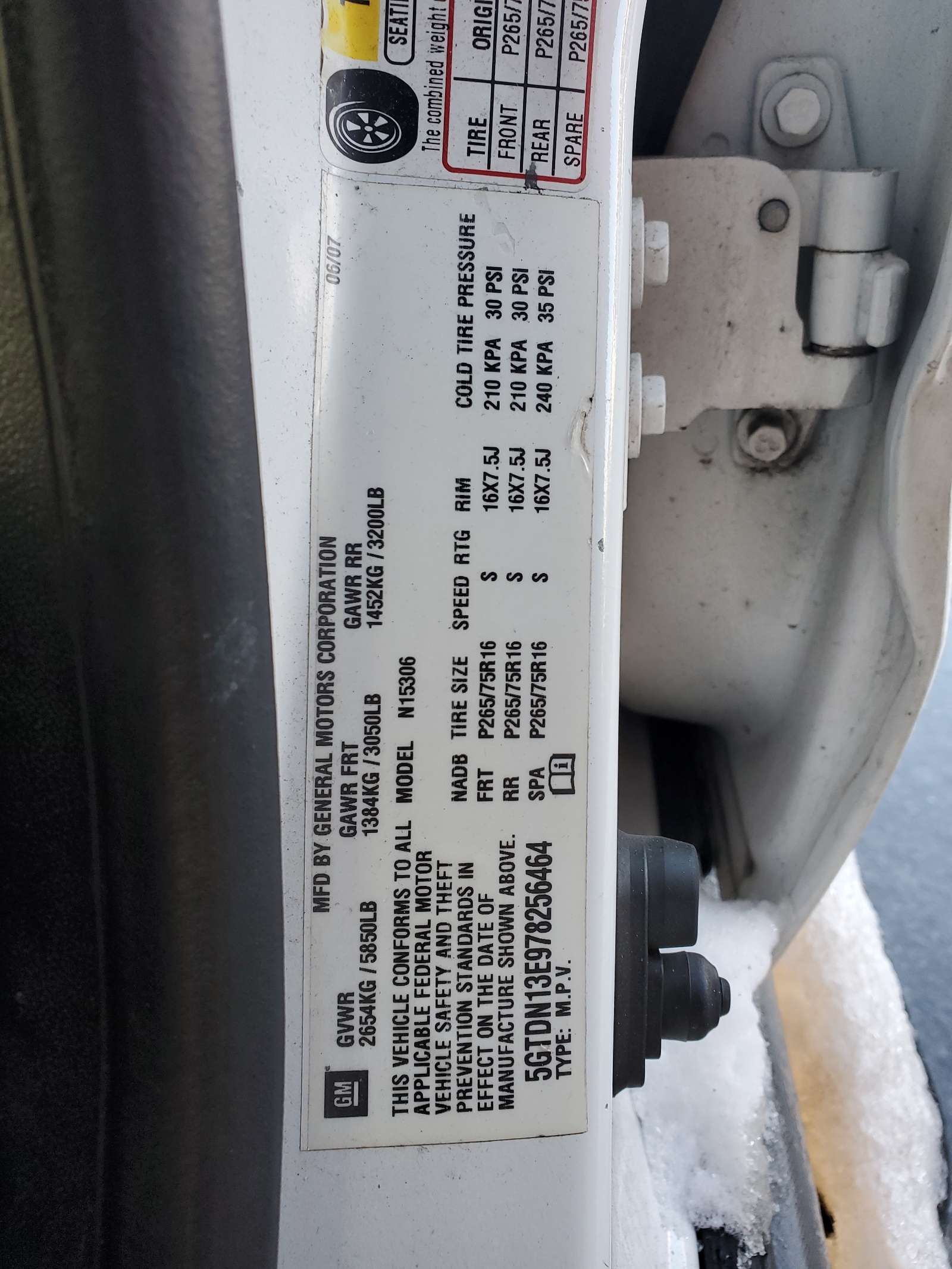 5GTDN13E978256464 2007 Hummer H3