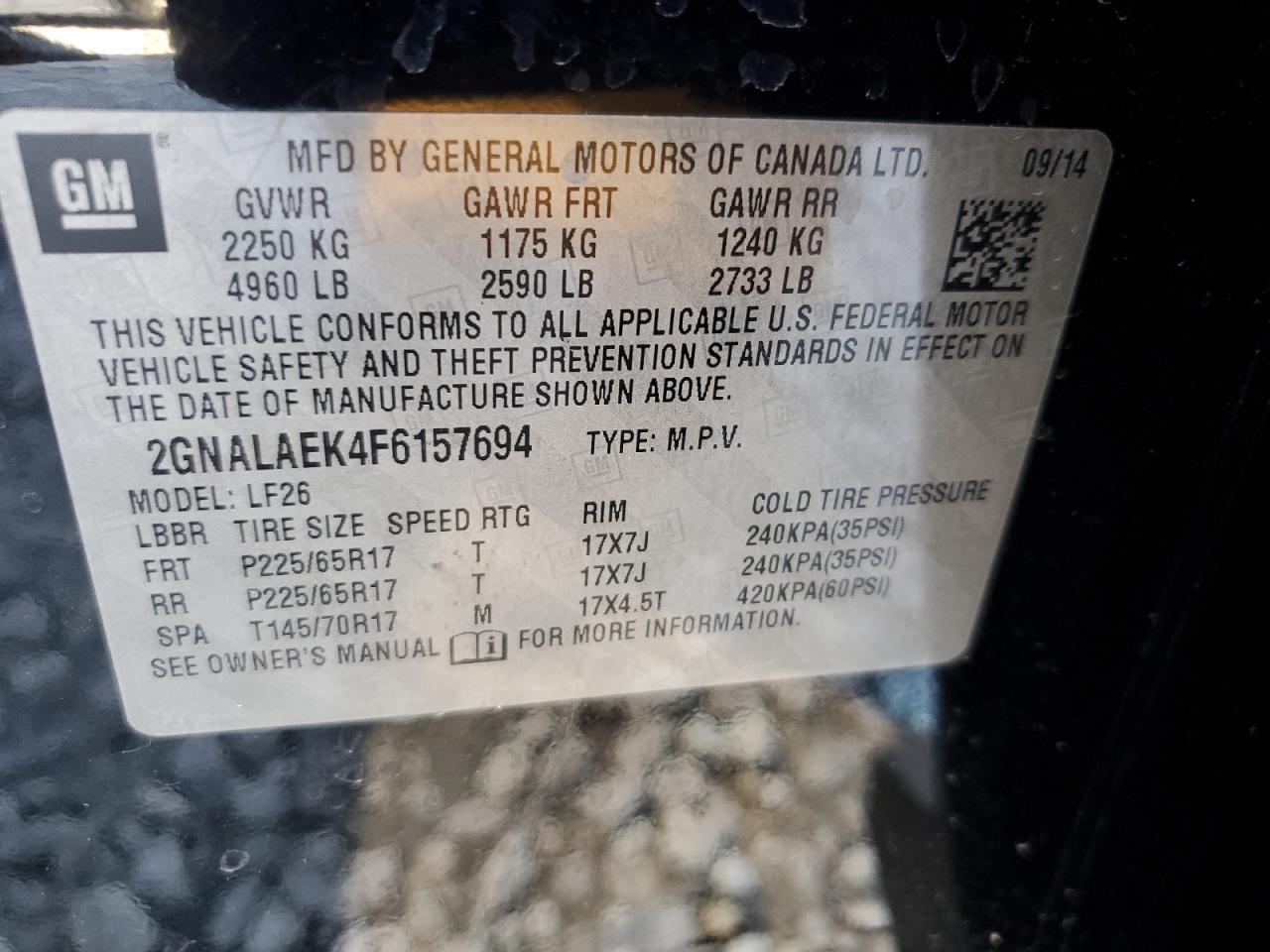 2015 Chevrolet Equinox Ls VIN: 2GNALAEK4F6157694 Lot: 39209274